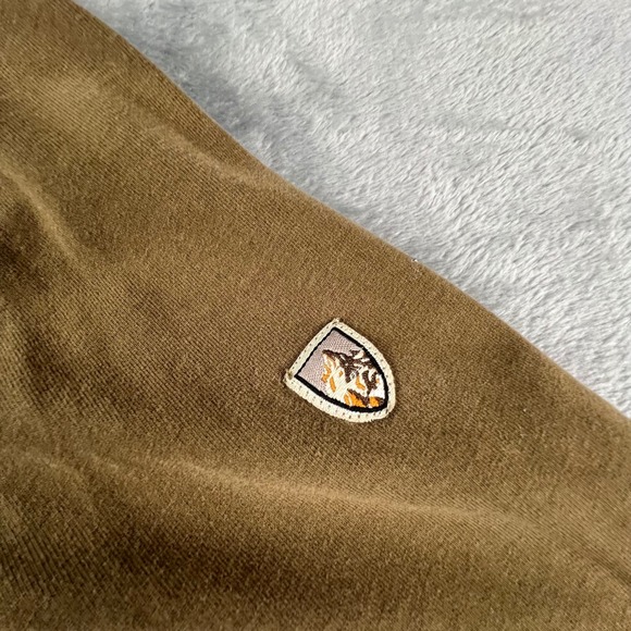 KUHL Long Sleeve Pullover Mock Neck Henley Shirt Khaki Mens Size L Cotton Gorp - Picture 5 of 15